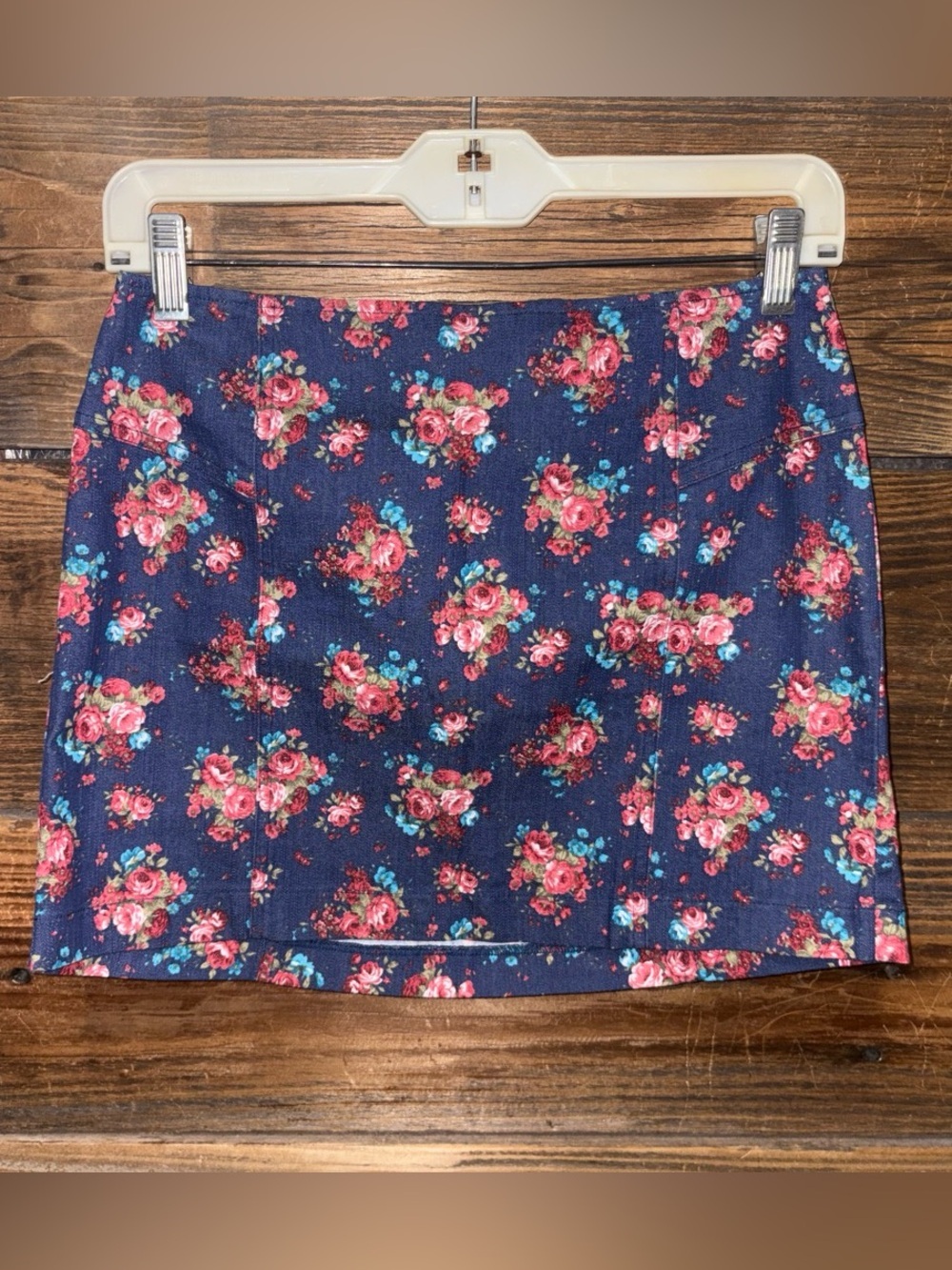 Y2K Forever 21 Floral Print Navy Mini Skirt